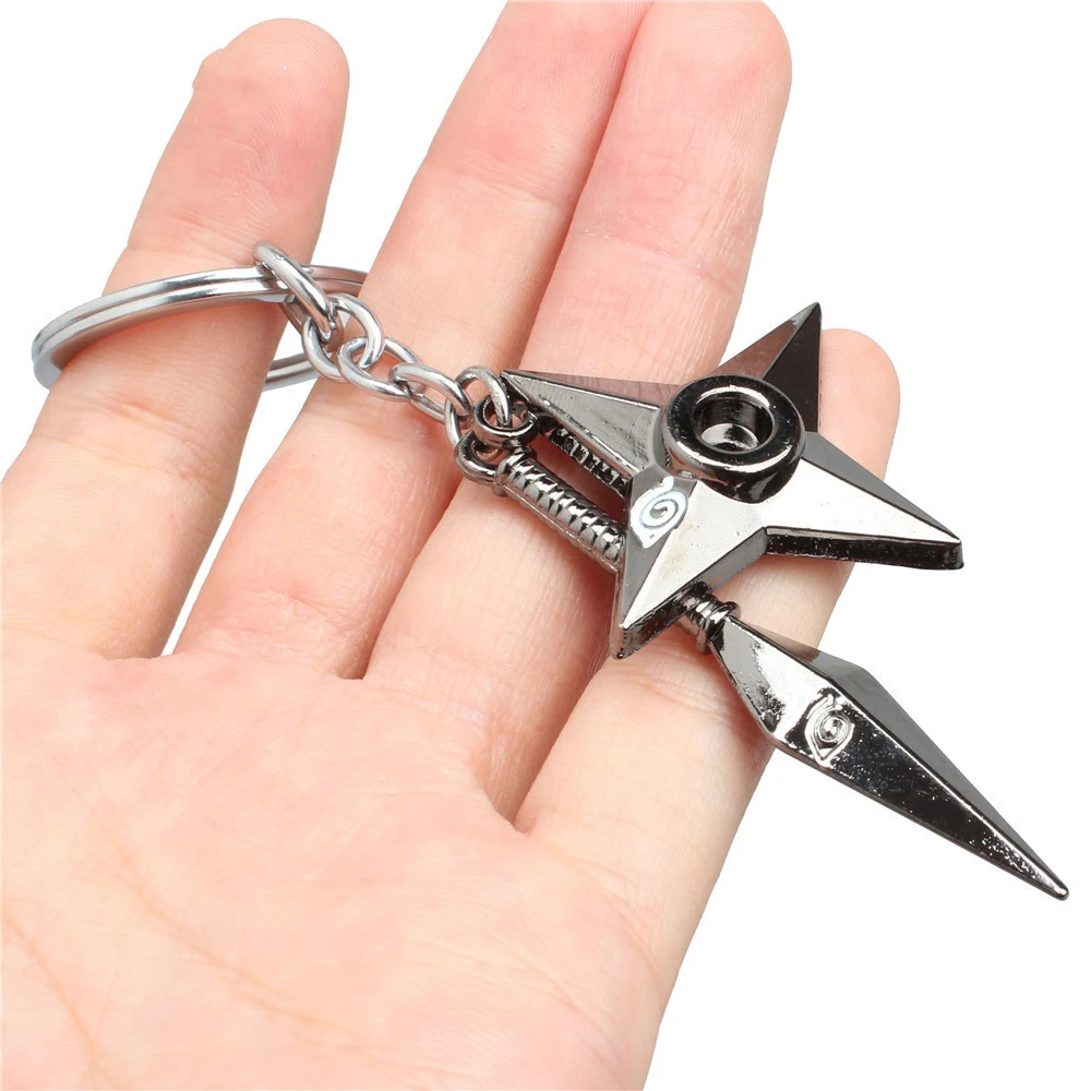 Аниме Наруто кунай Shuriken Dart ожерелье оружие серебро Konoha деревенский лист символ