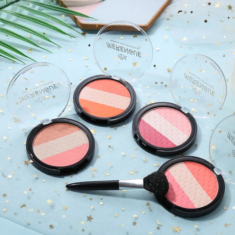 Макияж Румяна Палитра Высокая светлее контур лица осветляет персиковые румяна