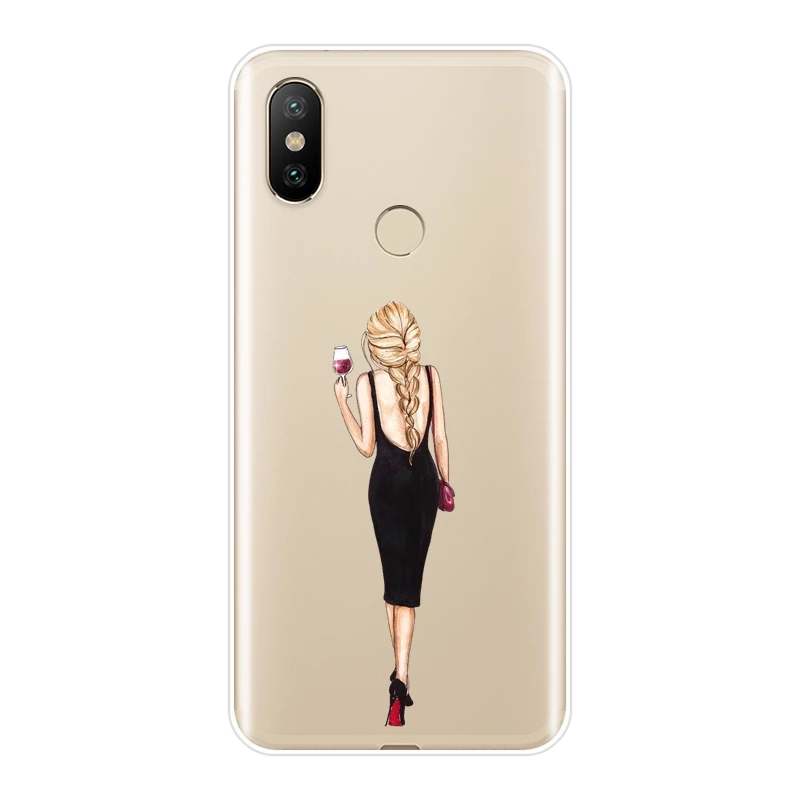 Мягкий чехол для телефона Xiaomi Mi A1 A2 Lite 8 SE Mi5 Mi6 Mi8 черный силиконовый накладка