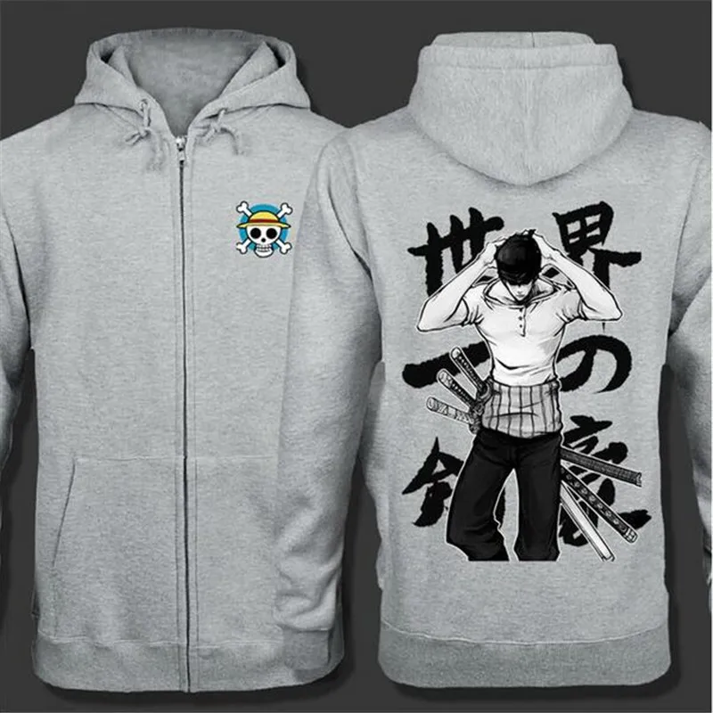 Осенне-зимняя куртка на молнии пальто мультипликационная анимация Roronoa Зоро