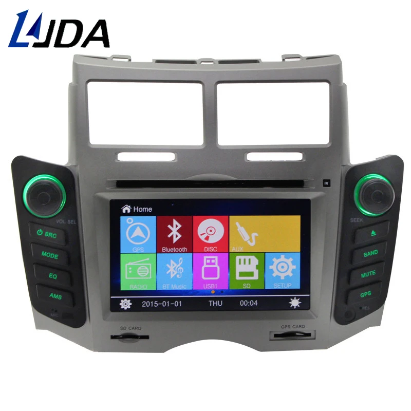 Автомобильный DVD плеер LJDA 2 Din для Toyota Yaris 2005 2011 Bluetooth радио GPS навигация аудио FM RDS
