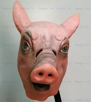 3D симпатичная Реалистичная латексная маска на голову свиньи для Хэллоуина|pig head
