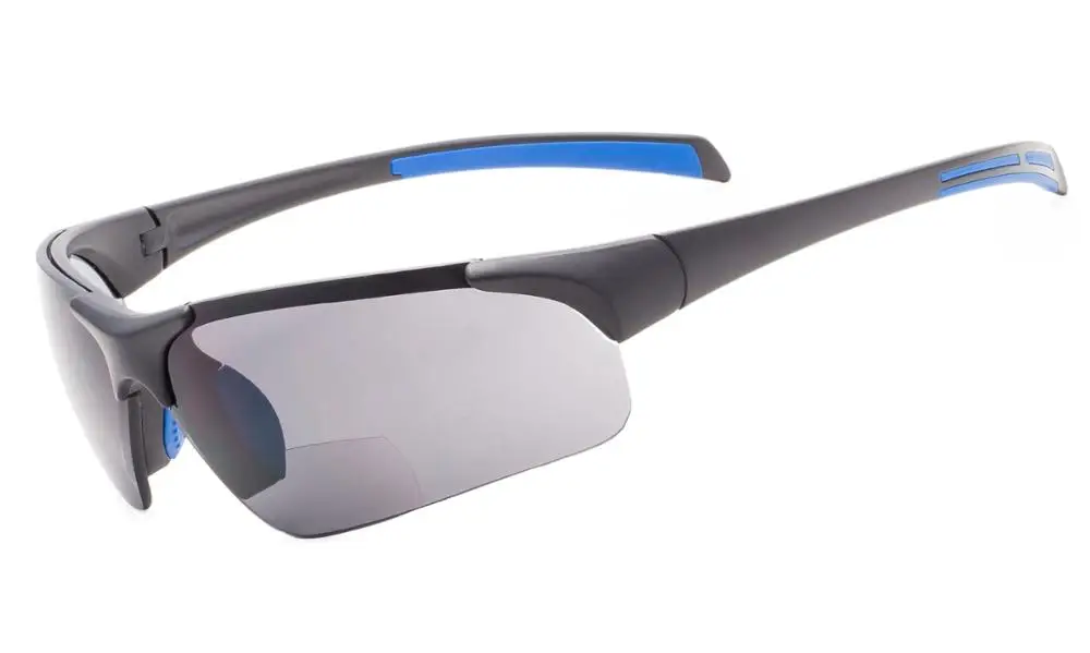 TH6186 бифокальные Eyekepper TR90 небьющиеся спортивные half-оправы бифокальные очки+ 1,0/1,5/2,0/+ 2,5/+ 3,0 - Цвет оправы: Matte Black Blue