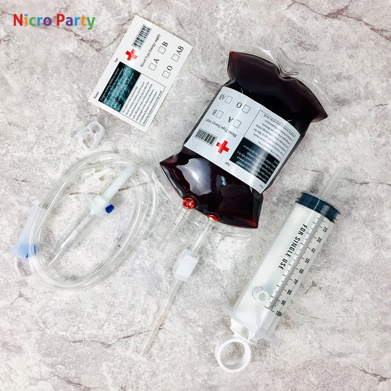 Nicro прозрачная пищевая пленка для Хэллоуина, сумка для напитков, Дневники вампира, косплей, кровяная сумка, реквизит, материалы для декораций на Хэллоуин# ot168