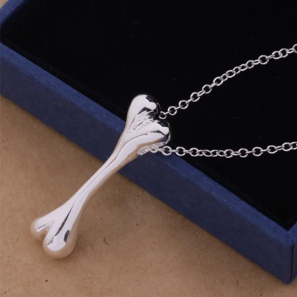 Fashion Silver color bone pendant necklace Cute gift jewelry for women wholesale price drop shipping |