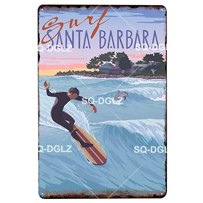 [SQ-DGLZ] Summer Hawaii Metal Tin Sign Aruba Plaque Paint Australia Wall Decor Beach Painting Plaques