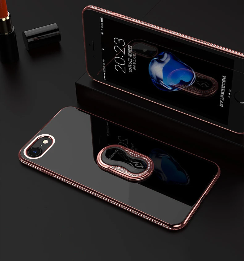 Роскошные Алмазный Обложка для iPhone 7 6 8 Plus Чехлы 2018 силиконовый чехол телефона X