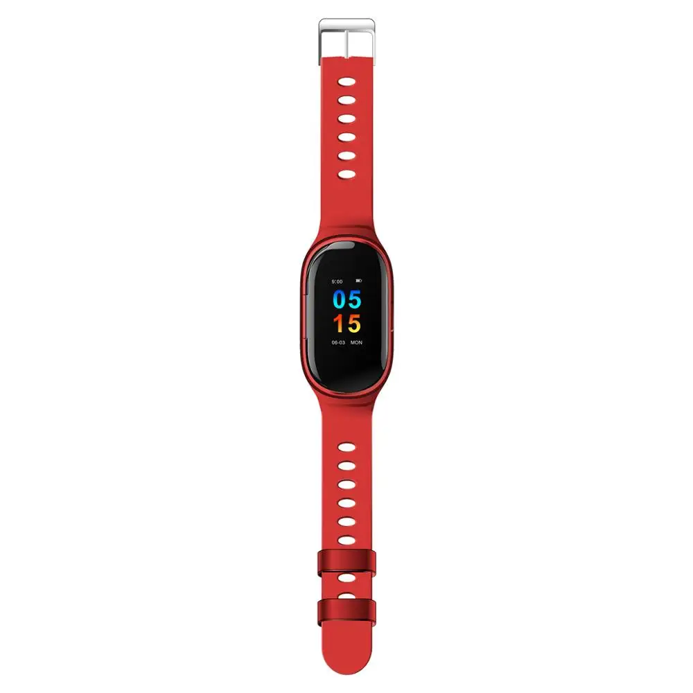 red LEMFO M1, двойной Bluetooth 4,2, наушники, умный Браслет, пульсометр, измеритель артериального давления, умные часы для мужчин, для IOS, Android, телефона - Цвет: red