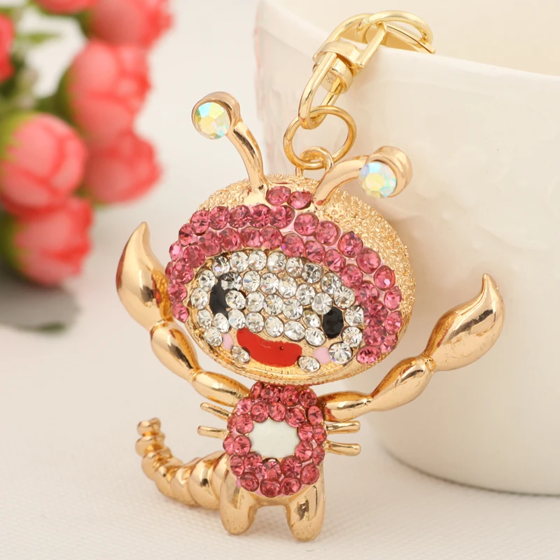 Creative Crystal Scorpion Key chains Ring Fashion Rhinestone Animal Metal Keychain Keyring For Women Bag Charms Pendant Jewelry | Украшения