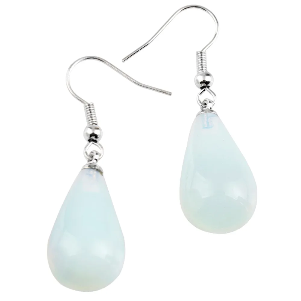 

TUMBEELLUWA Opalite Stone Teardrop Dangle Hook Ear Earrings for Women