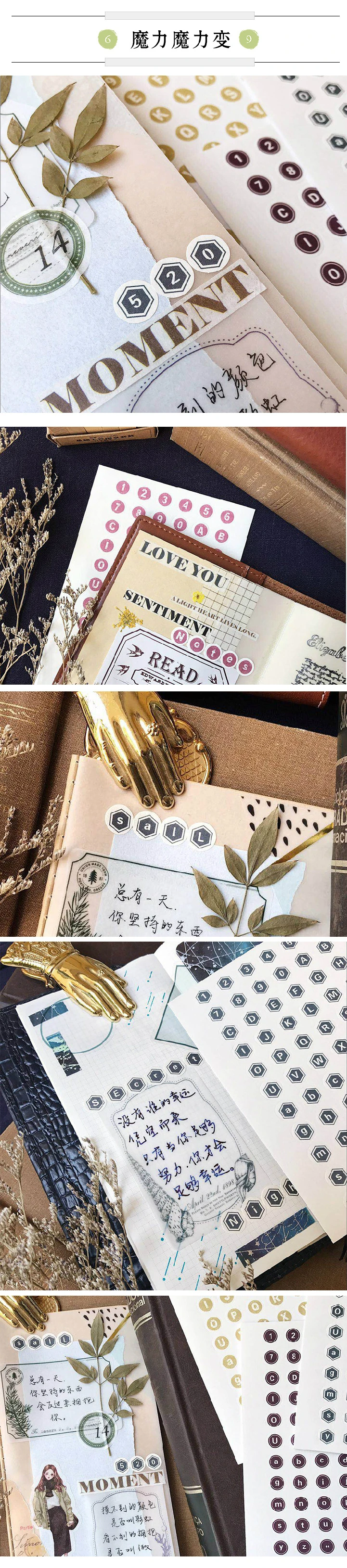 4 шт. универсальная пишущая машинка серии Bullet Journal наклейки Цифровой алфавит наклейки винтажные аксессуары для планировщика канцелярские товары
