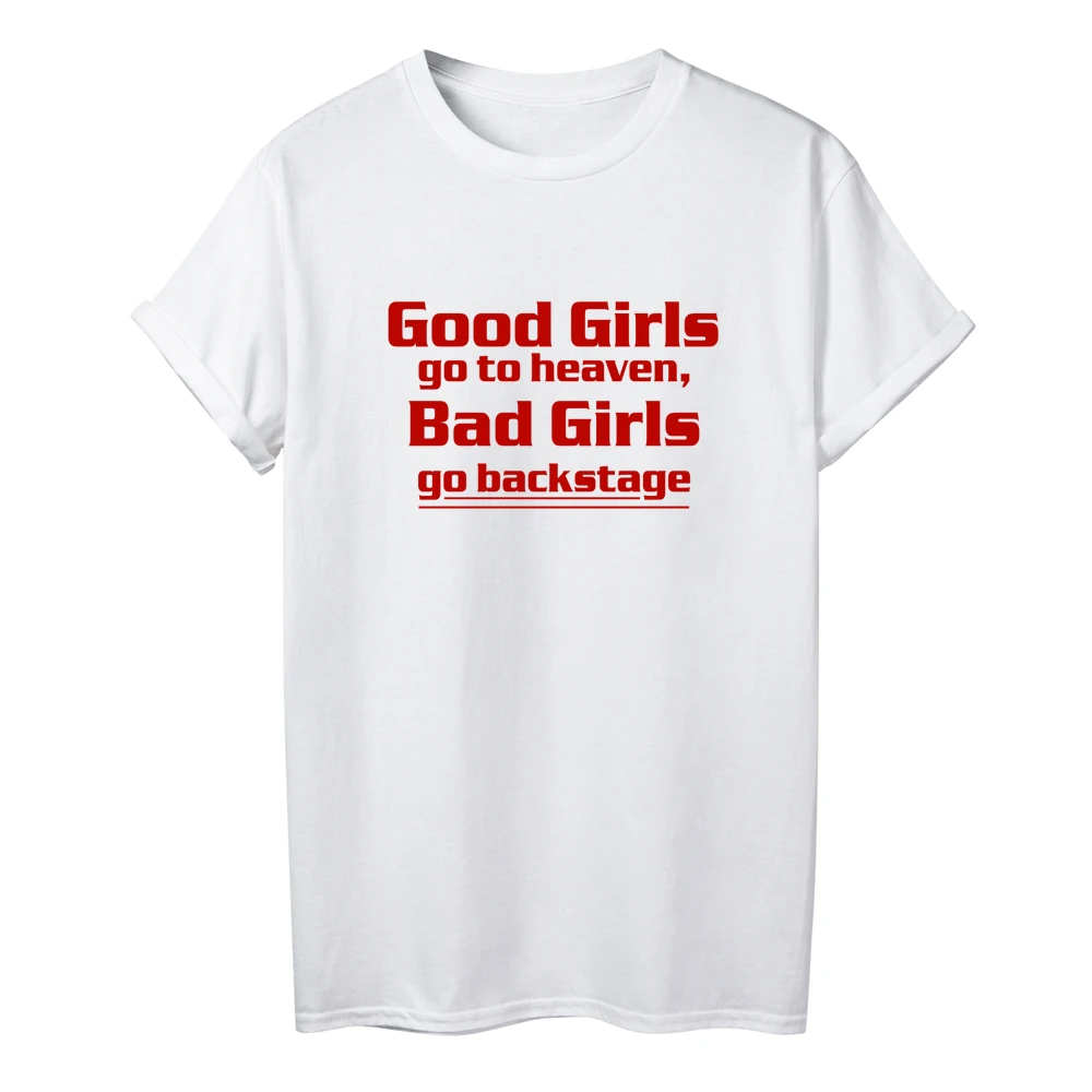 Женская футболка с надписью Go To Heaven Bad Girls Backstage|Футболки| |