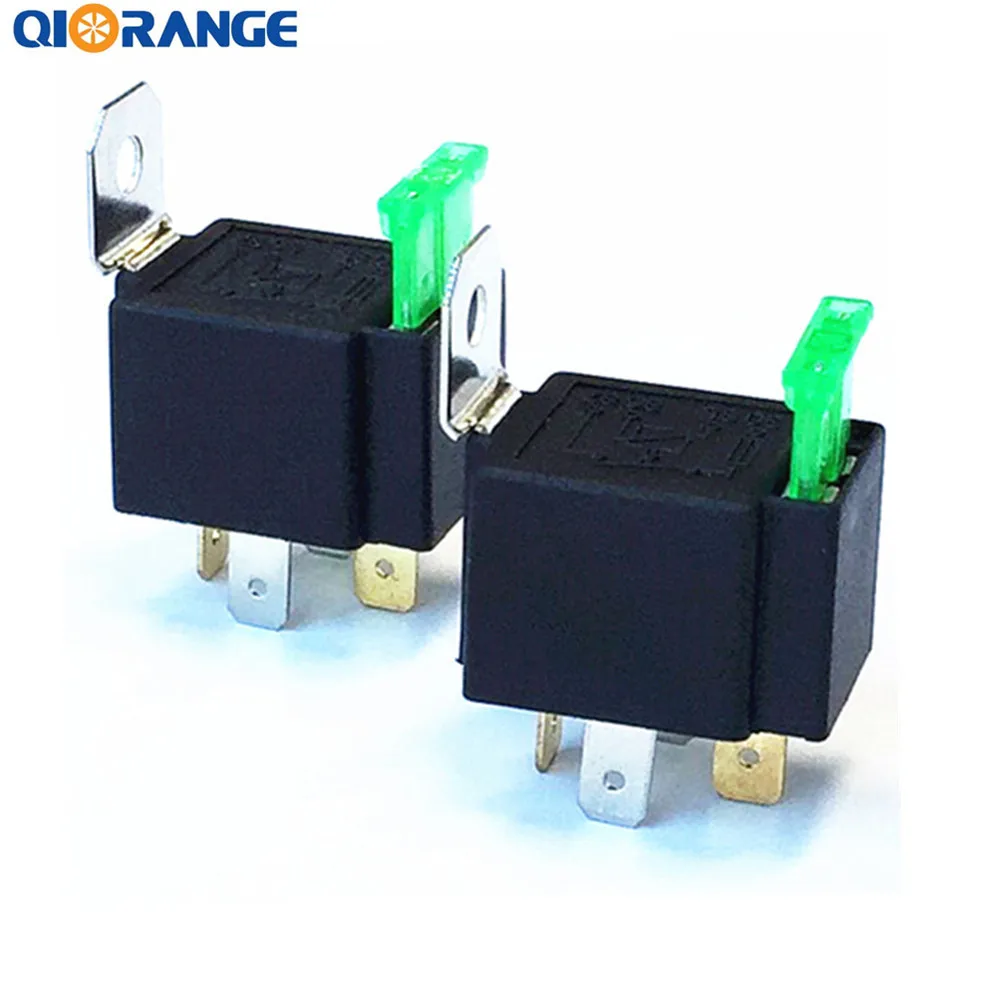 QIORANGE 2 упак. 30A предохранитель Реле Жгут набор 12 В DC 4-контактный SPST Автомобильная