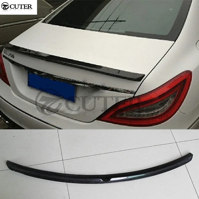 W218 CLS350 карбоновое волокно задние крылья багажник спойлер для Mercedes Benz CLS500