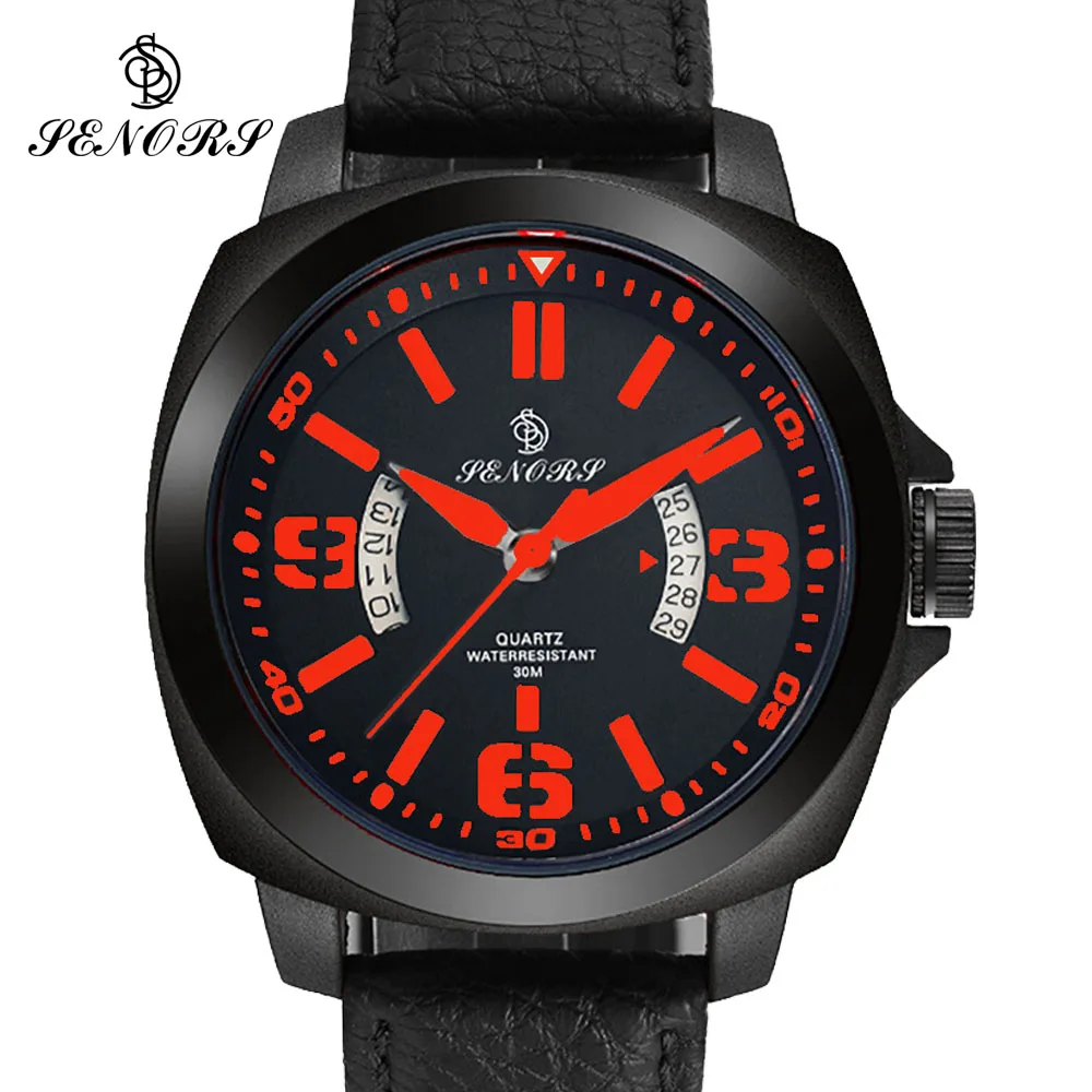 2017 Brand Luxury Leather Watch Men Business Casual quartz Watches Military Wristwatch waterproof Relogio New SALE Calendar | Наручные