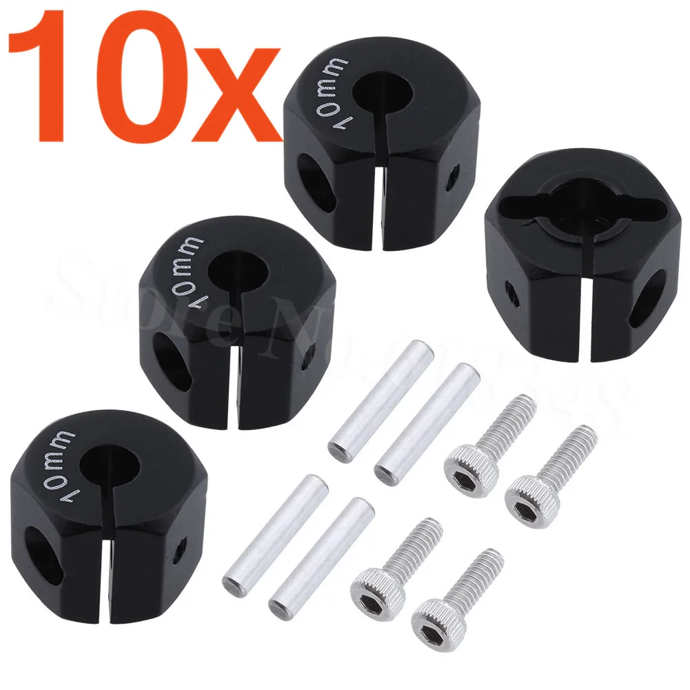 

10x Aluminum 12mm Hex Wheel Hubs Thickness 10mm Drive Adaptors 4P for 1/10 RC Crawler Car SCX10 Traxxas Trx4