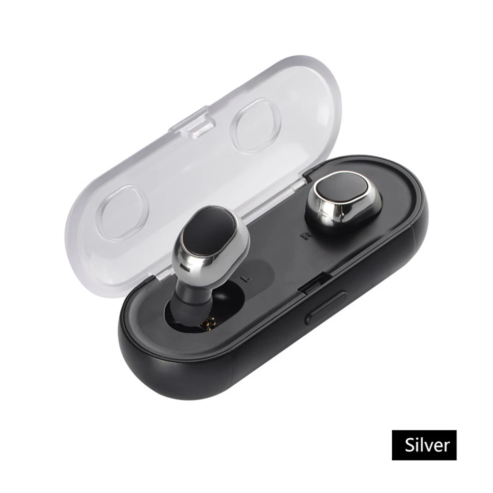 Black silver edge Bluetooth гарнитура 3D беспроводные стерео Geluid TWS16 Mini V4.2 Draadloze Koptelefoon Bluetooth наушники с зарядным устройством - Цвет: Black silver edge