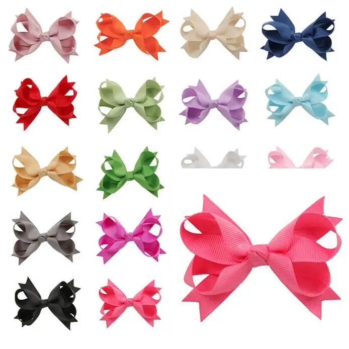 100pcs/lot  Ribbon Hair Bow Hairpins Accessories, Colored Dovetail Hair Bows