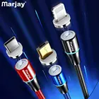 Магнитный USB-кабель Marjay 3A, кабель для быстрой зарядки, Тип C, магнитное зарядное устройство, кабель Micro USB для Iphone X, Samsung S10