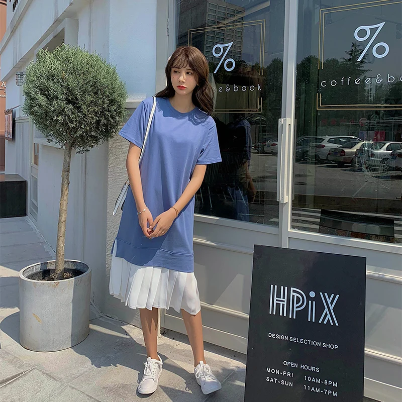 Immortal French Minority Dresses T-shirt 2019 Retro Summer Women Dress Casual Mid-Calf Female Sweet | Женская одежда