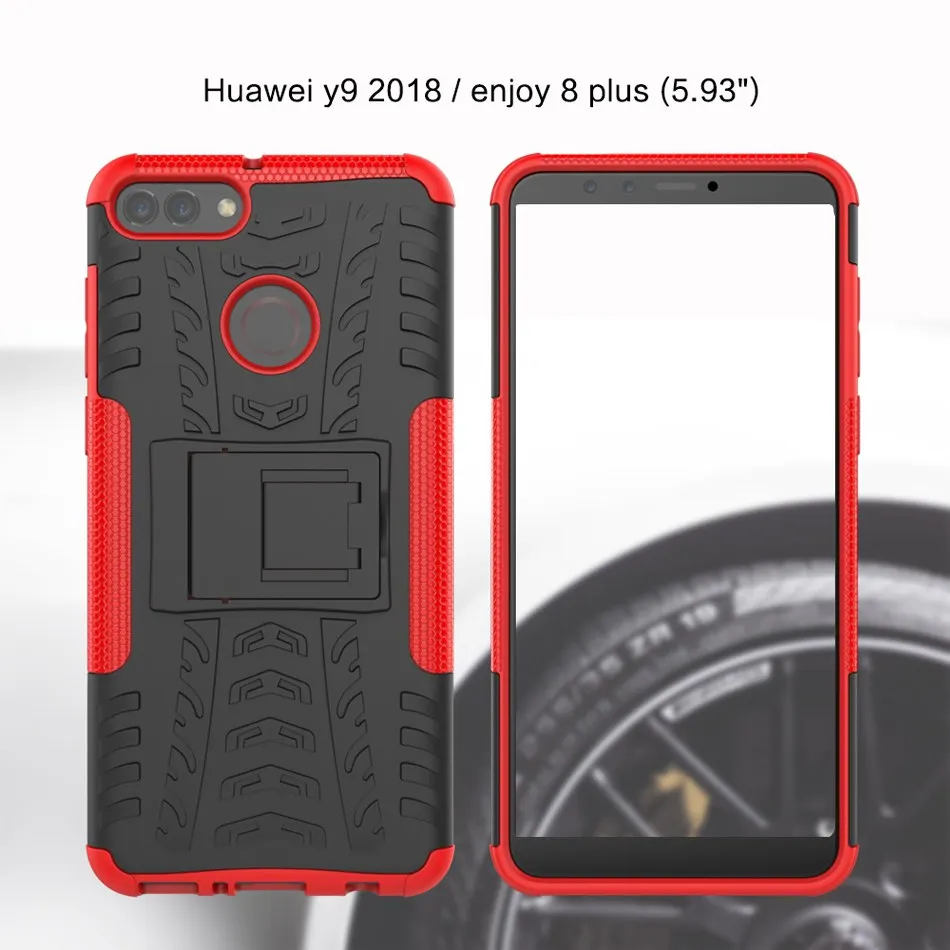 2 в 1 Броня Стиль чехол для huawei наслаждаться 8 Plus задняя крышка Heavy Duty Hybrid Coque