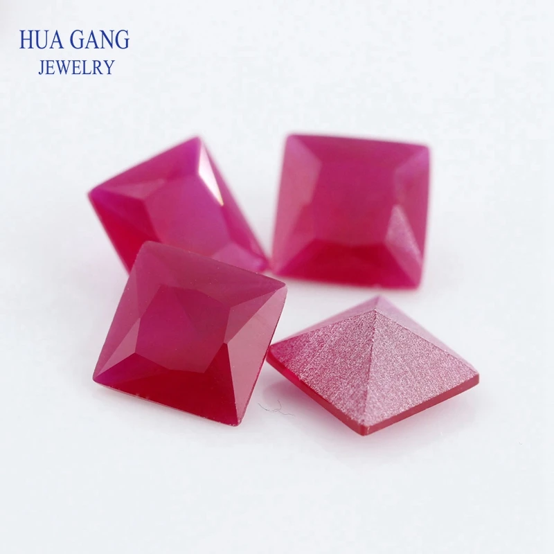 5 # розовые красные матовые нижние синтетические драгоценные корундовые камни