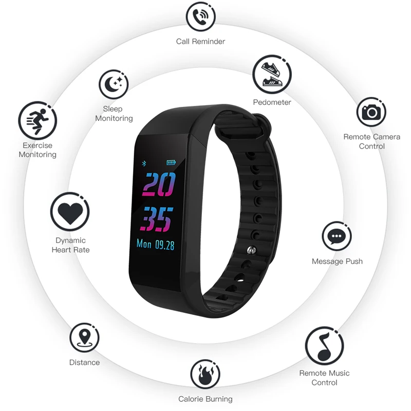 Смарт браслет Letine с Bluetooth пульсометром тонометром монитором сна фитнес трекером