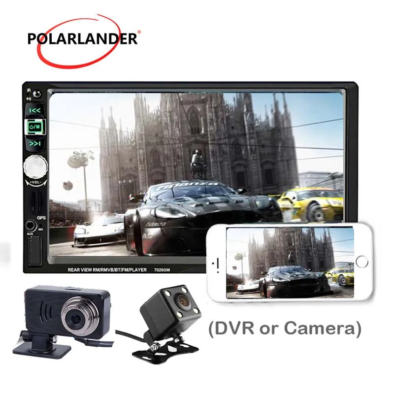 2018 Новый 7026GM с камерой заднего вида/DVR 2 Din Mirror Link GPS навигация Bluetooth 7