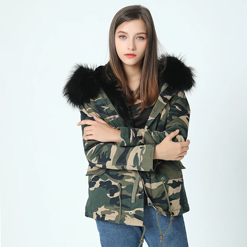 OFTBUY 2021 Камуфляжная парка зимняя куртка для женщин зимнее пальто большой