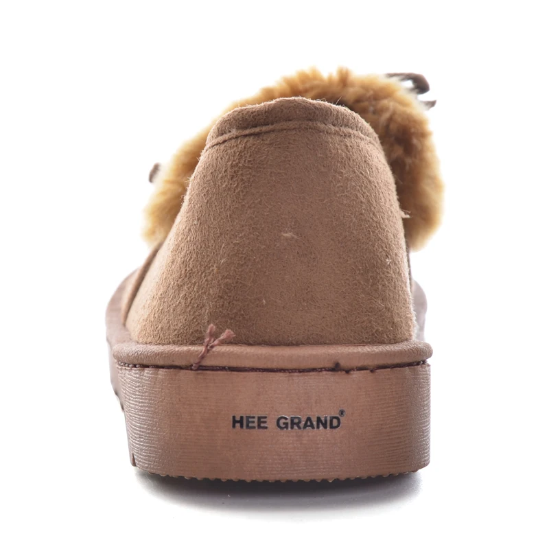 HEE GRAND/зимняя женская обувь с круглым носком украшенная искусственным мехом
