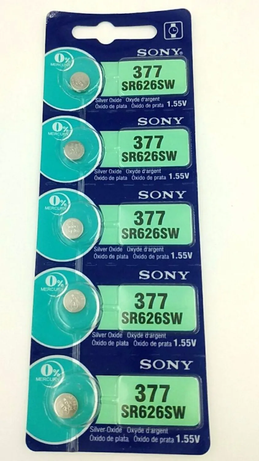 Часы Sony Battey SR626SW RS626 377 377A 377S 177 батарея на кнопках для электроники 5 шт. женщин часов