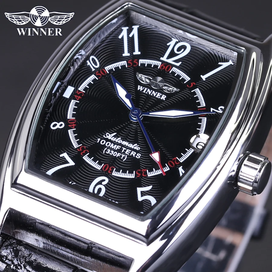 Новинка 2018 черные мужские наручные часы скелетоны из нержавеющей стали