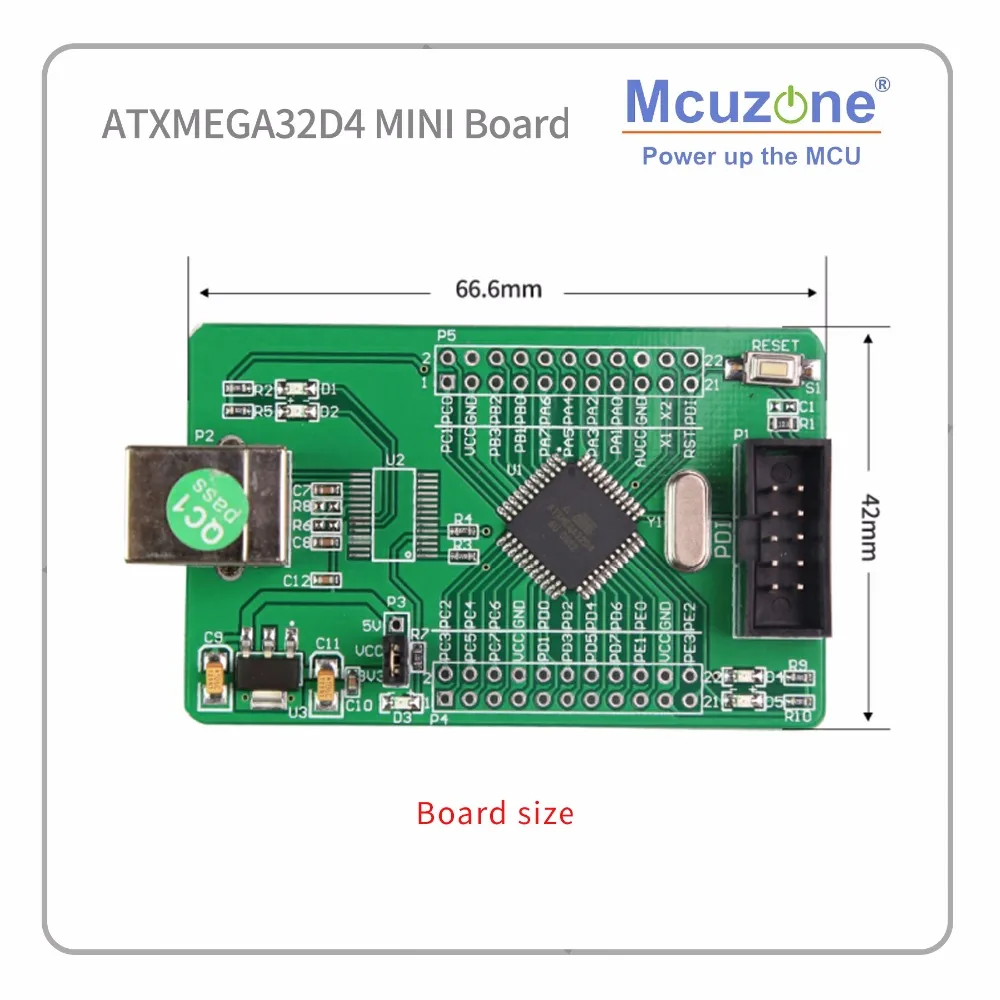 ATxmega32D4 мини набор для разработки xmega32D4 32D4 2 UART atmel AVR плата микрочип PDI MCU IC|atmel|atmel kit |