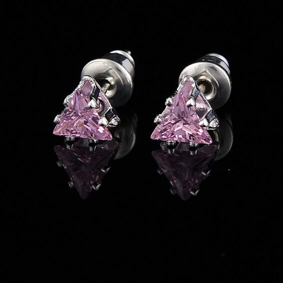 5 мм треугольный Циркон белые гипоаллергенные серьги | Украшения и аксессуары