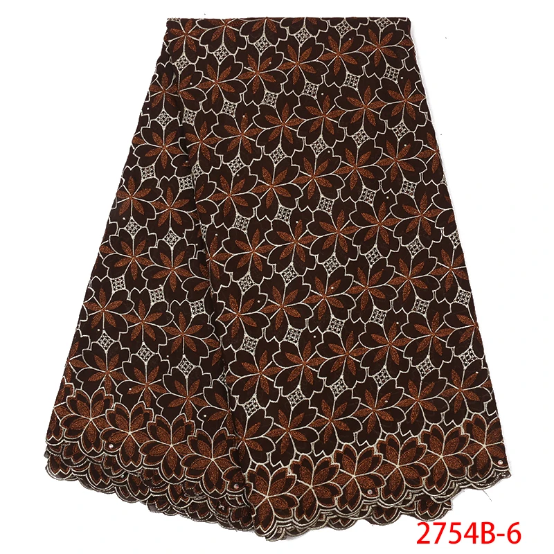 2018 African Swiss Lace Fabric Voile In Switzerland High Quality Nigerian Embroidered Cotton with Stones KS2754B-1 | Аксессуары для