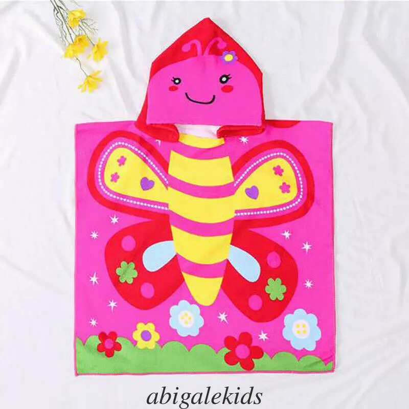Flower butterfly Аксессуары для малышей, банный халат с капюшоном, хлопковое пляжное полотенце, банное полотенце с мультяшным принтом - Цвет: Flower butterfly