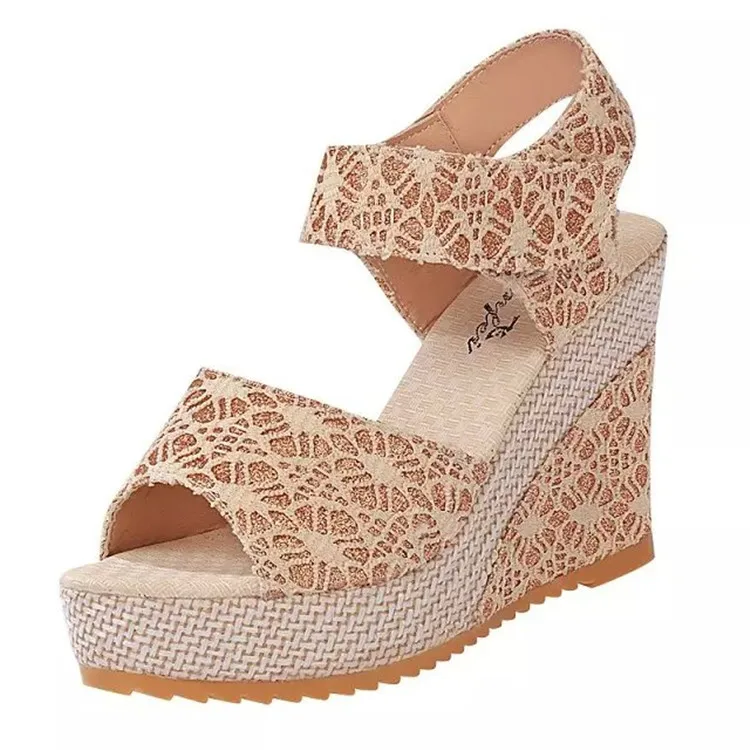 

2020 Women Sandals Summer New Open Toe Fish Head Fashion platform High Heels Wedge Sandals female shoes women shoes Size 35-40