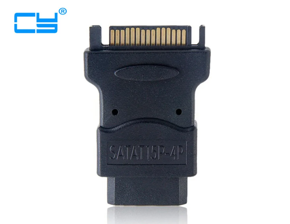15 контактный SATA кабель питания папа к Molex 4 контактному IDE жесткому диску адаптер 2