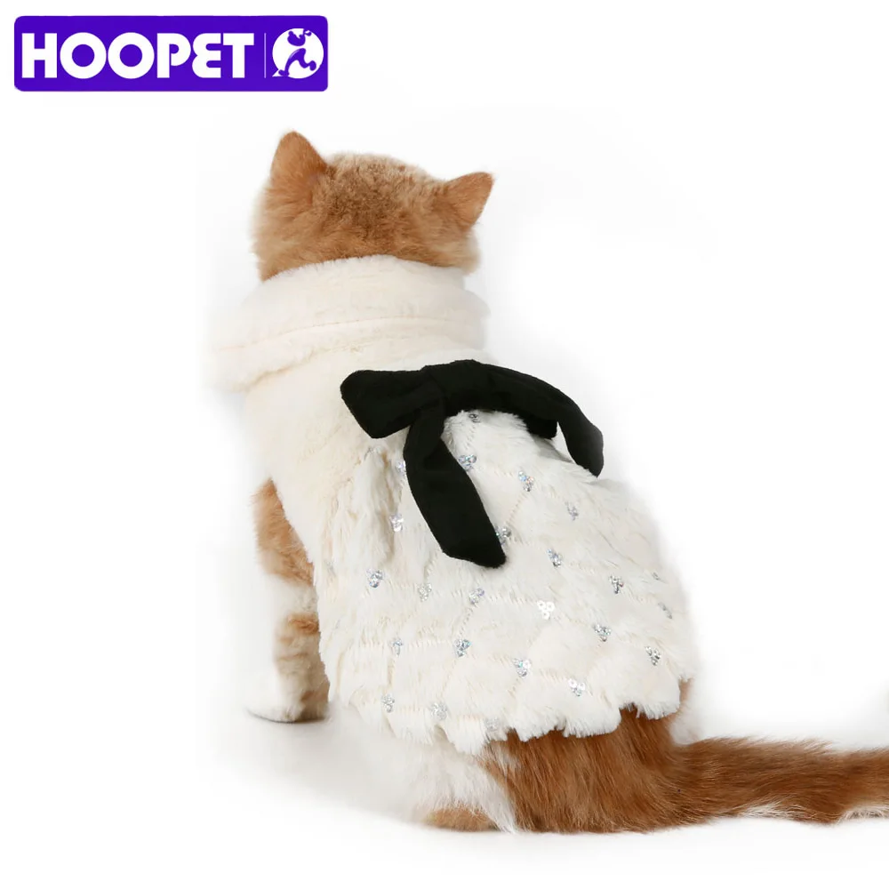 HOOPET Pet Clothes Elegant Luxury Fur Winter Overcoat Small Dog Cat Bowknot Chihuahua|pet clothes|cat clothessmall dog |