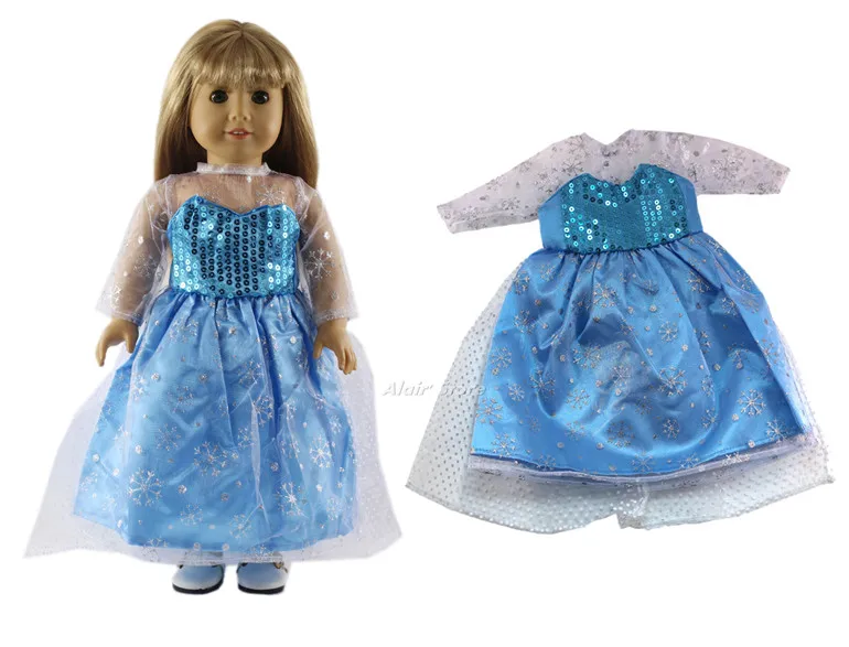 1 комплект синее платье принцессы Одежда для кукол 18 дюймов A42 doll clothes outfit dollclothes | Куклы -32858374709