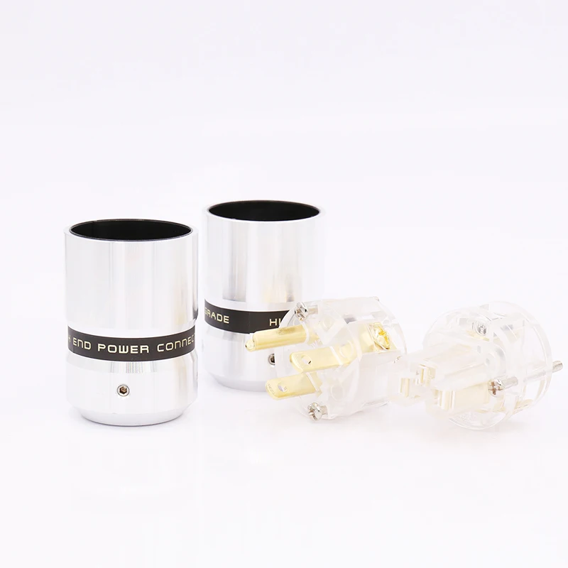 HiFi аудио одна пара позолоченный прозрачный штекер США + гнездовой разъем IEC для