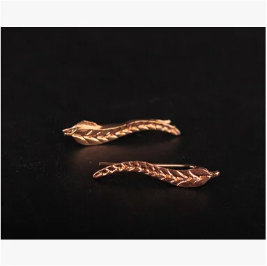 Женские серьги-гвоздики в форме листа | Украшения и аксессуары