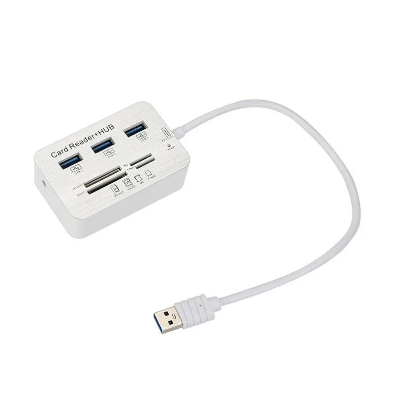 3 порта Алюминиевый USB 1 концентратор комбо с MS SD M2 TF мульти в кард ридер порт