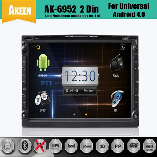 Double Din Car Radio Android 4.0 Cortex A10 1.0GHZ Nand Flash 4GB 3D UI Build-in GPS Bluetooth for Ipod FM MP3 DVD | Автомобили и