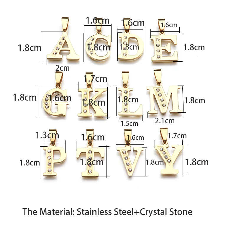 Женское колье из нержавеющей стали с фианитами|letter pendant|birthday giftnecklace stainless steel |