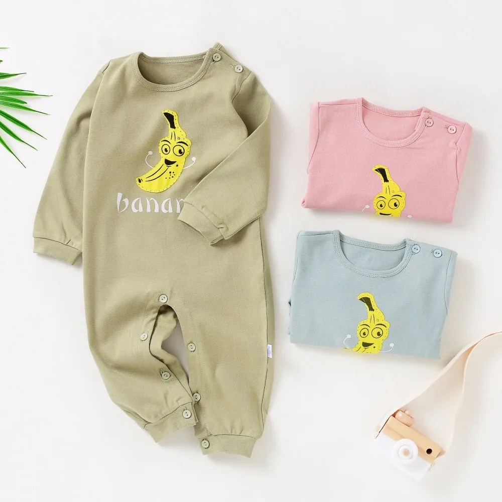 Autumn and winter Newborn Boys Girls long sleeved baby Jumpsuit climbing clothes Pure cotton romper | Мать и ребенок