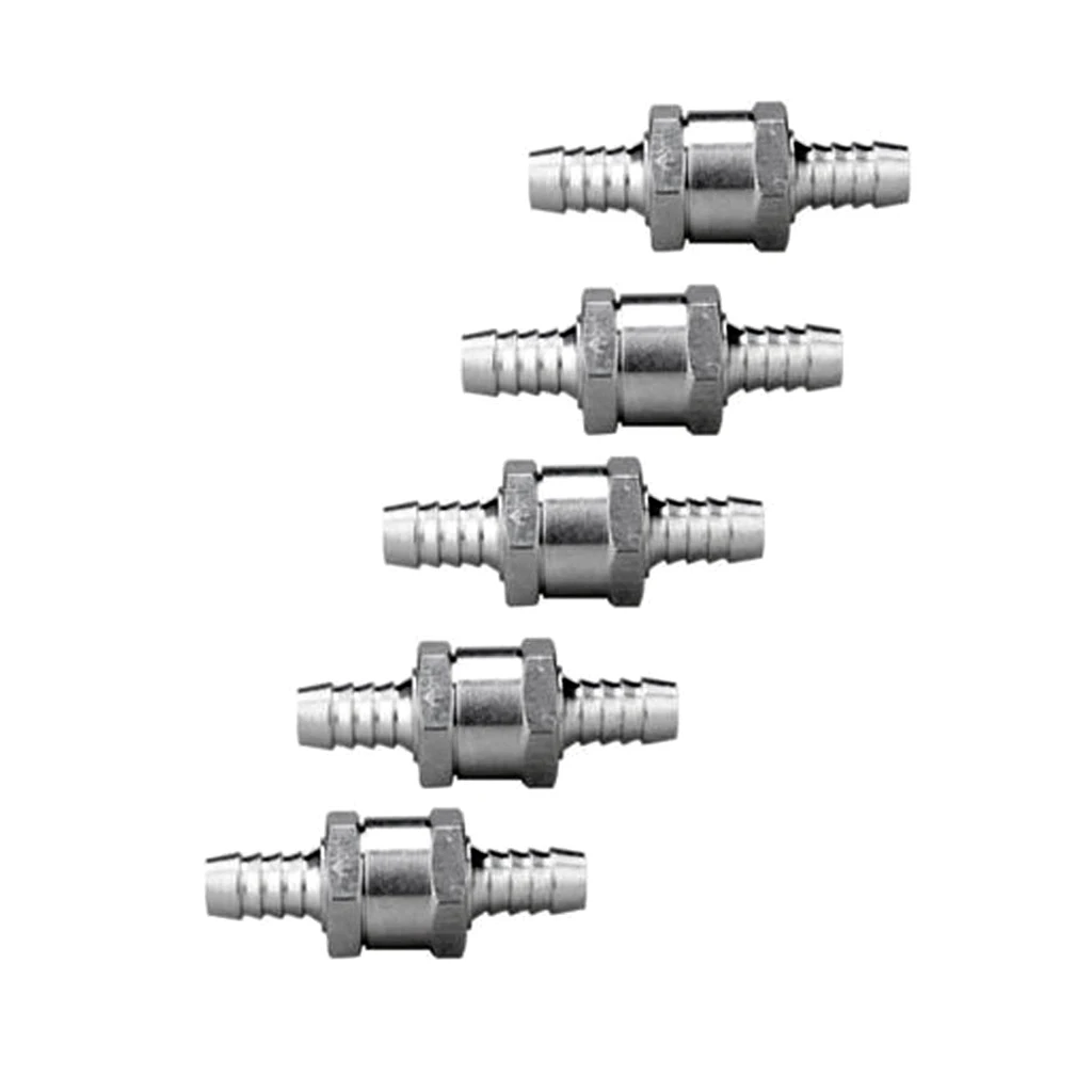 10mm Fuel Non-Return One Way Check Valve Petrol Diesel Oil Water Alum Alloy Professional grade non-return valve Silver | Автомобили и