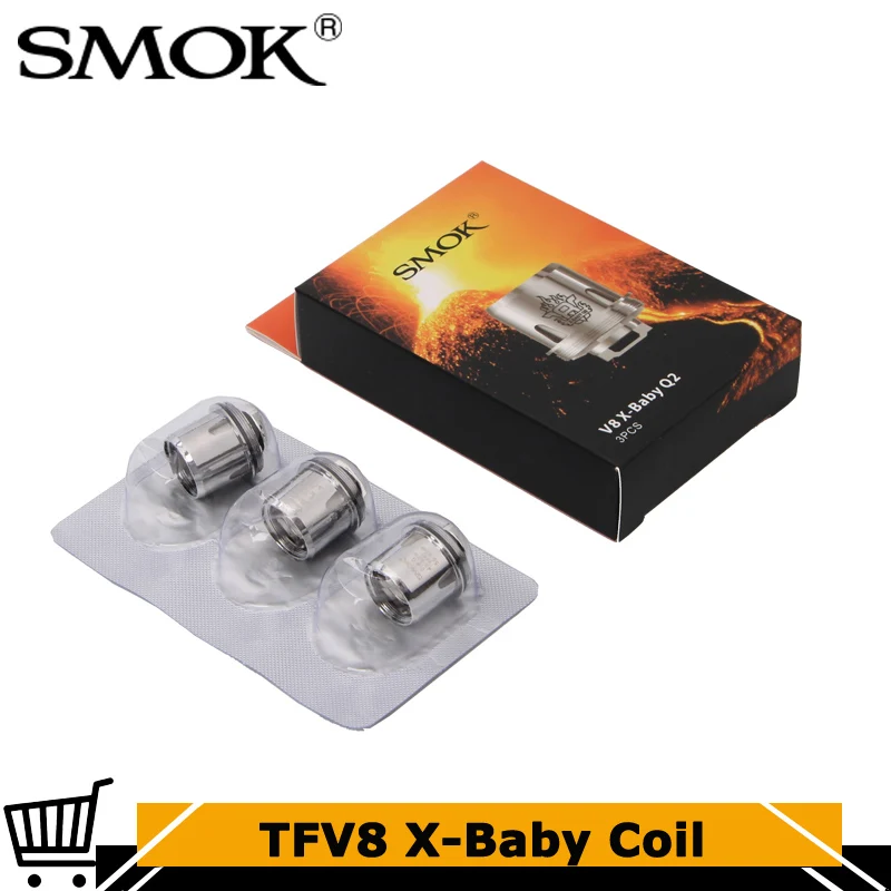 3 9 шт./лот Smok TFV8 X Baby Coil V8 T6 Sextuple M2 Q2 Dual X4 Quad Head испаритель для электронной