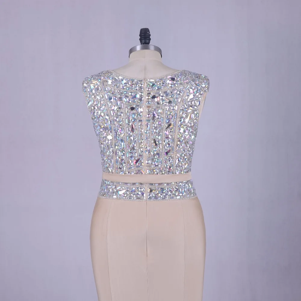 Luxury Rhinestone Mermaid Evening Gowns 2018 Robe Plus Size Bling Champagne Prom Party Formal Long Dresses For Weddings | Свадьбы и