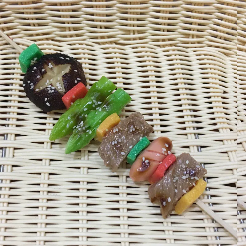 shiitake mushrooms Имитация шашлыка Ресторан Еда модель окна украшения реквизит для фотосессии декоративные ПВХ поддельные мясо овощи шампуры - Цвет: shiitake mushrooms